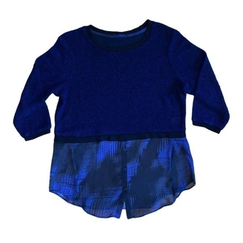 Women’s blouse 1/4 length sleeves large cobalt